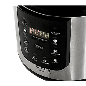 Camry CR 6409 Multicooker 6L 1000W juoda, nerūdijantis plienas