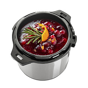 Camry CR 6409 Multicooker 6L 1000W juoda, nerūdijantis plienas