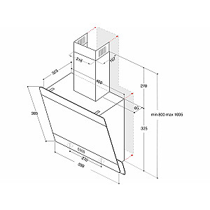 Dūmtraukio gaubtas Whirlpool AKR 65F LM K, juodas