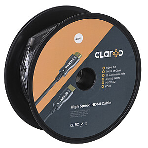 CLAROC КАБЕЛЬ HDMI ВОЛОКОННО-ОПТИЧЕСКИЙ AOC 2.0, 4K, 40M