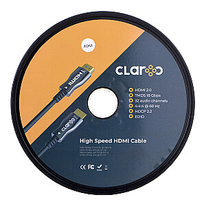 CLAROC КАБЕЛЬ HDMI ВОЛОКОННО-ОПТИЧЕСКИЙ AOC 2.0, 4K, 40M