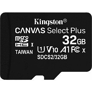 Карта Kingston Canvas Select Plus MicroSDHC 32 ГБ Класс 10 UHS-I/U1 A1 V10 (SDCS2/32 ГБ)