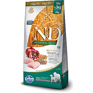 Farmina Pet Food N&D Ancestral Grain Canine 15 kg suaugusiems viščiukams