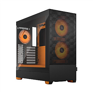 Fractal Design Pop Air RGB Orange Core TG Clear Tint, ATX, mATX, Mini ITX, Maitinimo šaltinis nėra