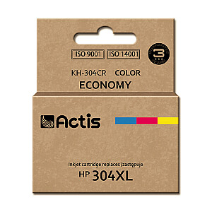 Чернила Actis KH-304CR для принтера HP; Замена HP 304XL N9K07AE; Премиум; 18 мл; цвет