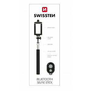 Swissten Bluetooth Selfie trikojis telefonams ir fotoaparatams su nuotolinio valdymo mygtuku