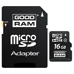 Goodram MicroSD 16 ГБ класс 10/UHS 1 + адаптер SD