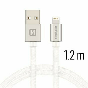 Swissten Textile Fast Charge 3A Lightning Charging Data Cable 1,2m
