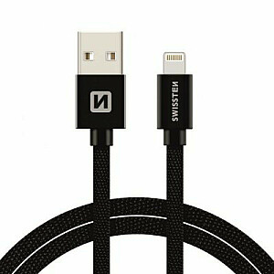 Swissten Textile Fast Charge 3A Lightning Charging Data Cable 3m