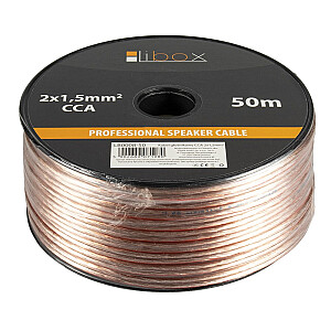 Libox Garsiakalbio kabelis 2x1,50 mm LB0008-50 garso kabelis 50 m Skaidrus