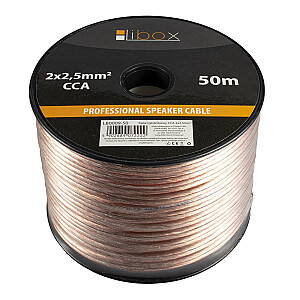Libox Garsiakalbio kabelis 2x2,50 mm LB0009-50 garso laidas 50 m Skaidrus