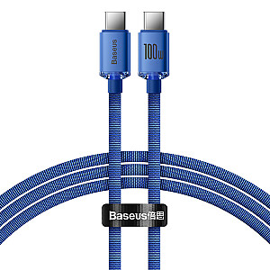 Baseus Crystal Shine Series cable USB cable for fast charging and data transfer USB Type C - USB Type C 100W 1.2m blue (CAJY000603)