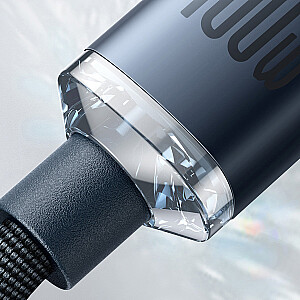 Baseus Crystal Shine serijos kabelis USB laidas greitam įkrovimui ir duomenų perdavimui USB Type C - USB Type C 100W 1,2m mėlynas (CAJY000603)