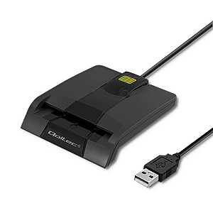 Qoltec 50632 Интеллектуальный считыватель чип-карт Smart ID SCR-0632 | USB тип С