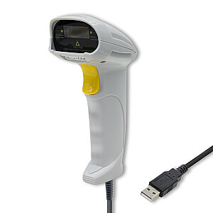 Qoltec 50877 1D lazerinis skaitytuvas | USB | Baltas