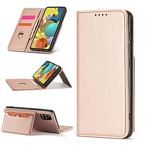 „Fusion Magnet“ kortelių knygos dėklas, skirtas „Samsung A536 Galaxy A53 5G Pink“.