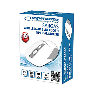 Esperanza EM130W Bluetooth 4D belaidė pelė, balta