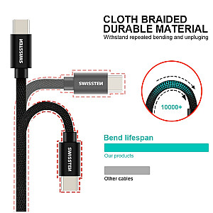 Swissten Textile Универсальный Quick Charge 3.1 USB-C USB Кабель данных 3м