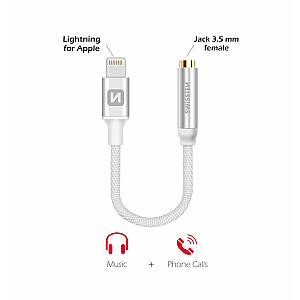 Swissten Lightning нa 3.5 mm Аудио Адаптер для iPhone и iPad 15 cm