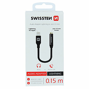 Swissten Lightning нa 3.5 mm Аудио Адаптер для iPhone и iPad 15 cm