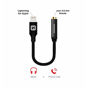 Swissten Lightning uz 3.5mm Audio Adapteris iPhone un iPad 15 cm