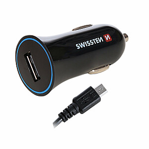 Swissten Премиум Автомобильная зарядка 12 / 24V / 1A + кабель Micro USB  1.5m