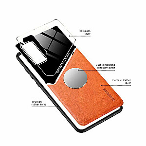 Mocco Lens Leather Back Case Aizmugurējais Ādas Apvalks Priekš Apple iPhone 12 Pro Max Oranžs
