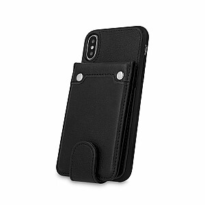 Mocco Smart Wallet Case Eko Ādas Apvalks Telefonam - Vizitkāršu Maks Priekš Samsung J415 Galaxy J4 Plus (2018) Melns