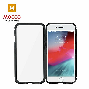 Mocco Double Side Case 360 Двухсторонний Чехол из Алюминия для телефона с защитным стеклом для Apple iPhone X / XS Прозрачный - Черный