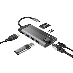 NATEC MULTIPORT FOWLER PLUS USB-C, HDMI 4K, RJ45
