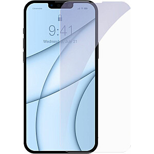 Baseus Baseus 2x 0,3 mm anti-mėlynas šviesiai grūdintas stiklas, skirtas iPhone 13 mini (SGBL020302) (patogus dėkle)