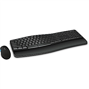 „Microsoft Sculpt Comfort“ darbalaukio klaviatūros ir pelės rinkinys, laidinis, pelė komplekte, RU, skaičių klaviatūra, USB, juoda