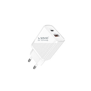 SAVIO LA-05 USB tipo A ir C tipo maitinimo tiekimo 3.0 greito įkrovimo kabelis, 1 m, viduje