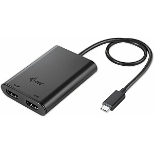 USB adapteris I-TEC USB-C prie HDMI x2 Black (C31DUAL4KHDMI)