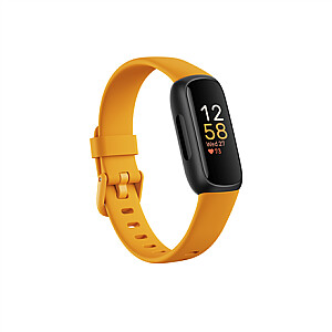 „Fitbit Fitness Tracker Inspire 3“ kūno rengybos stebėjimo priemonė, jutiklinis ekranas, širdies ritmo monitorius, aktyvumo stebėjimas 24 valandas per parą, 7 dienas per savaitę, atsparus vandeniui, „Bluetooth“, juodas / ryto švytėjimas