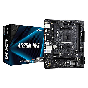 Asrock A520M-HVS AMD A520 lizdas AM4 Micro ATX