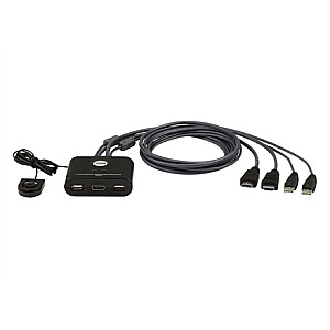 Aten 2 prievadų USB FHD HDMI kabelis KVM jungiklis CS22HF
