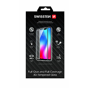 Swissten Ultra Durable Full Face Tempered Glass Aizsargstikls Apple iPhone 12 PRO MAX Melns