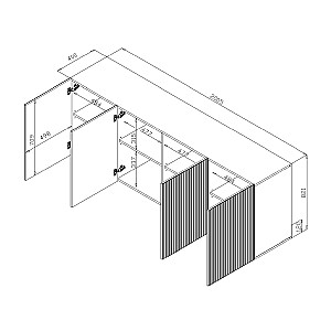 Cama Dresser PAFOS 200x40x82 balta matinė