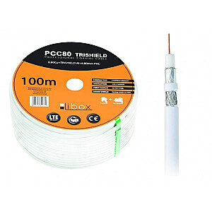 Libox Kabel koncentryczny PCC80 100m koaksialinis kabelis RG-6/U White