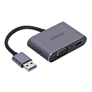 ADAPTERIS UNITEK USB-A – HDMI ir VGA, FULLHD, M/F