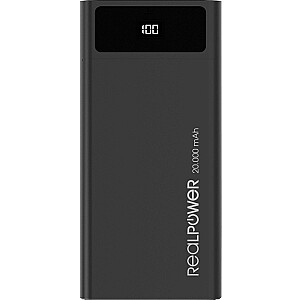 Внешний аккумулятор Realpower PB-20k 20000 мАч Черный (306949)