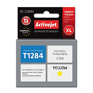 Activejet AE-1283N rašalas Epson spausdintuvui, Epson T1283 pakeitimas; Aukščiausias; 13 ml; AE-1284N purpurinis rašalas, skirtas Epson spausdintuvui, Epson T1284 pakeitimas; Aukščiausias; 13 ml; geltona