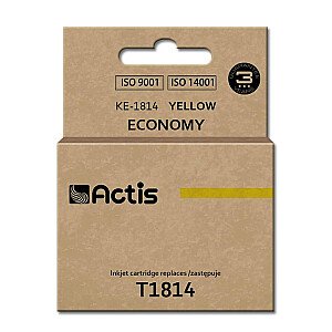 Actis KE-1814 rašalas, skirtas Epson spausdintuvui; Epson T1814 pakeitimas; standartinis; 15 ml; geltona