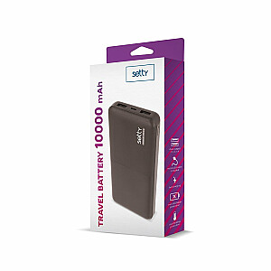 Setty  Power Bank 10000mAh Universāla Ārējas uzlādes baterija 5V 2.1A + Micro USB Kabelis