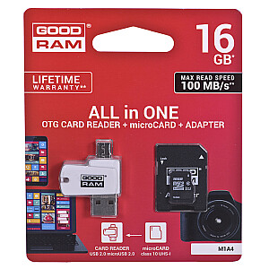 Atminties kortelė Goodram M1A4-0160R12 16 GB MicroSDHC Class 10 UHS-I
