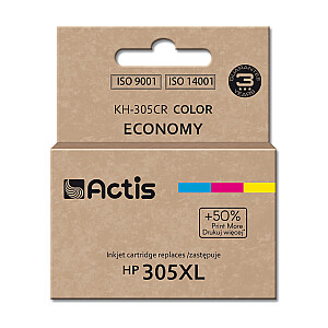 чернила Actis KH-305CR для принтера HP; замена HP 305XL 3YM63AE; стандарт; 18 мл; цвет