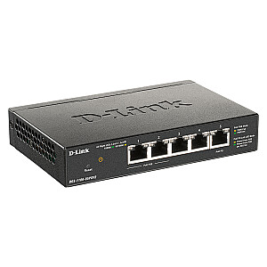 D-Link DGS-1100-05PDV2 tinklo jungiklis valdomas Gigabit Ethernet (10/100/1000) Maitinimas per Ethernet (PoE) Juodas