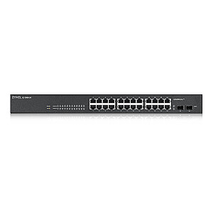 Zyxel GS-1900-24 v2 Managed L2 Gigabit Ethernet (10/100/1000) 1U Черный