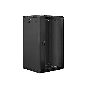 Lanberg Навесной инсталляционный шкаф-стойка 19'' 22U 600x600мм черный (стеклянная дверь)